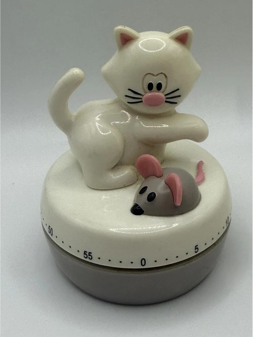 Joie Meow 3 White Kitty Cat Stackable Measuring Cups And Timer1/4 1/2 &1 Cup Set